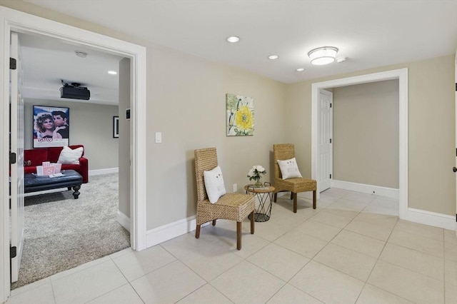 58 Bridle Path, Tewksbury, MA 01876 - sitting room featuring recessed lighting, baseboards, and light tile patterned floors