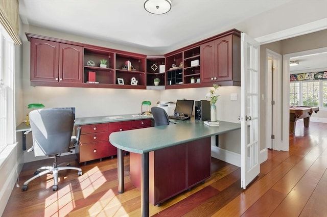 58 Bridle Path, Tewksbury, MA 01876 - office space featuring baseboards, built in desk, and light wood-style floors