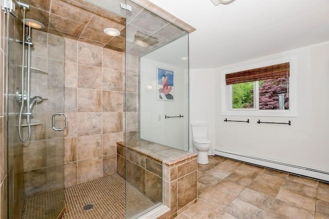 670 Front St, Marion, MA 02738 - full bath with a baseboard heating unit and a stall shower