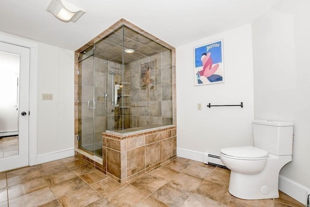 670 Front St, Marion, MA 02738 - full bathroom with a baseboard radiator and a stall shower
