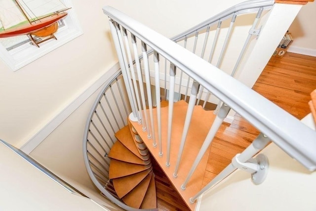 670 Front St, Marion, MA 02738 - stairs featuring wood finished floors