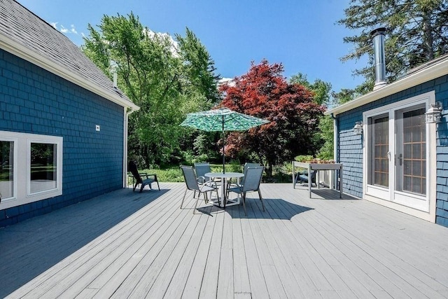 670 Front St, Marion, MA 02738 - wooden terrace featuring outdoor dining space