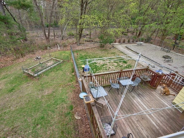 deck featuring fence