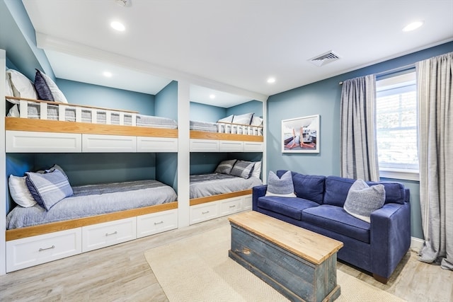 bedroom featuring light wood-type flooring