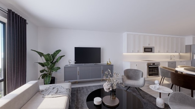 living room featuring a wealth of natural light