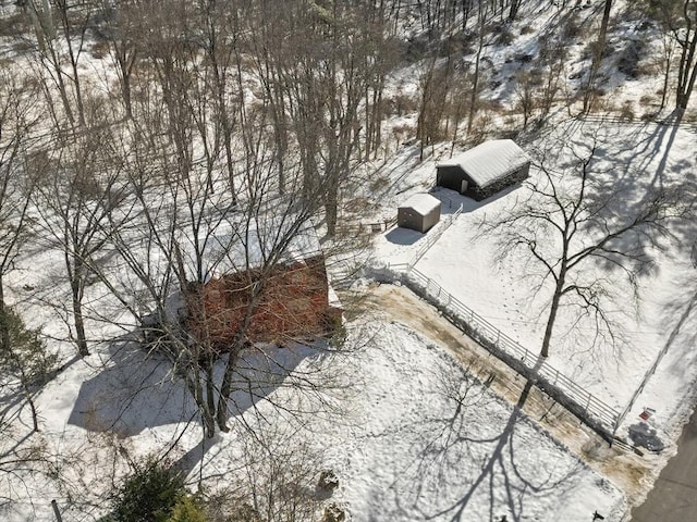 view of snowy aerial view