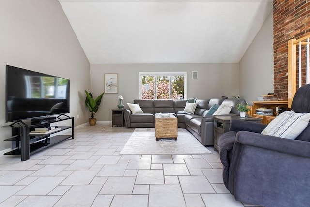 2 Cider Mill Rd, Peabody, MA 01960 - living room with high vaulted ceiling and baseboards