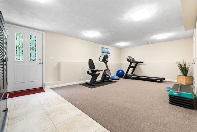 2 Cider Mill Rd, Peabody, MA 01960 - exercise area with baseboards, carpet flooring, and tile patterned floors