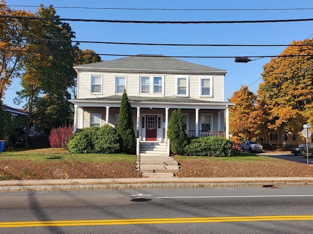 view of front facade featuring covered porch