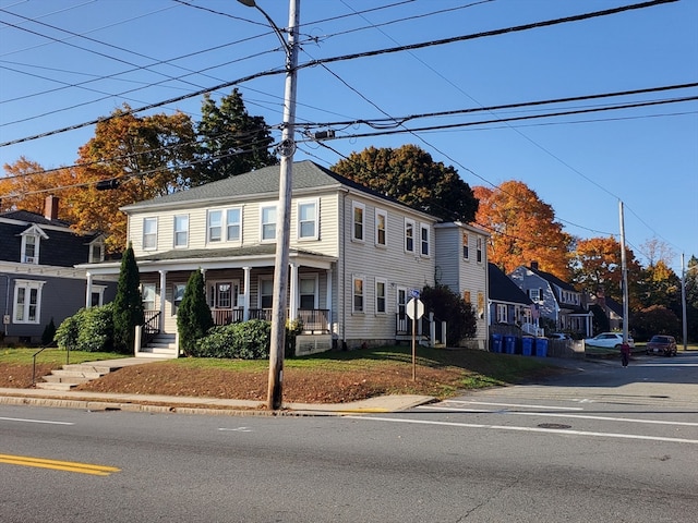 view of front of home featuring covered porch