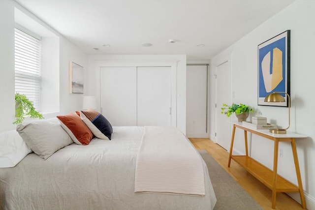 23 Hall Ave Unit 1, Somerville, MA 02144 - bedroom with light wood-style flooring and baseboards