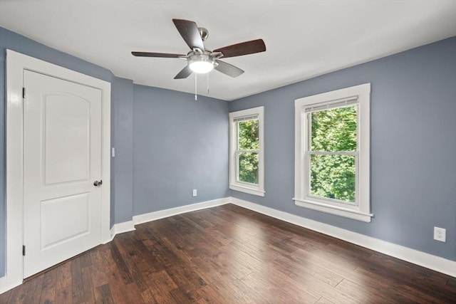 448 Washington St, Warren, MA 01083 - empty room with wood finished floors and ceiling fan