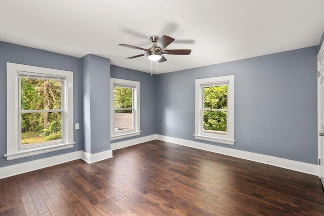 448 Washington St, Warren, MA 01083 - unfurnished room with dark wood finished floors and a ceiling fan