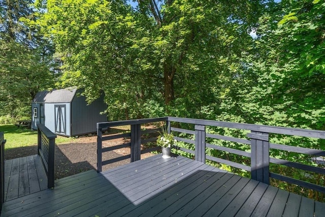 448 Washington St, Warren, MA 01083 - deck featuring a shed