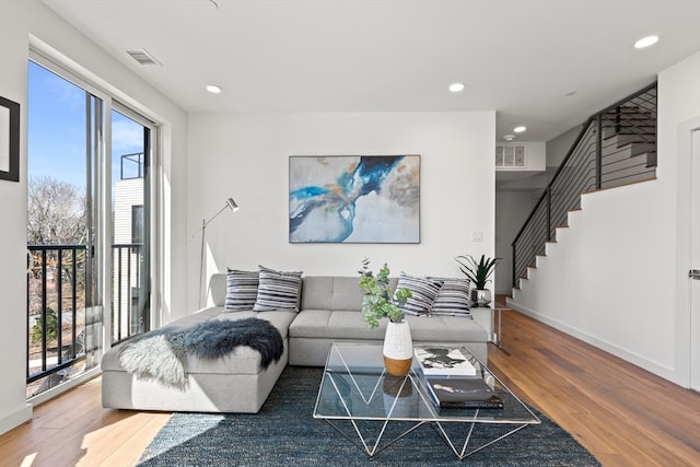 living room featuring hardwood / wood-style floors