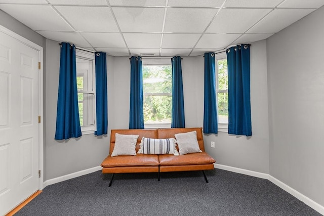 37 Thurston Ave Unit 37, Northbridge, MA 01588 - sitting room with carpet floors, baseboards, and a drop ceiling
