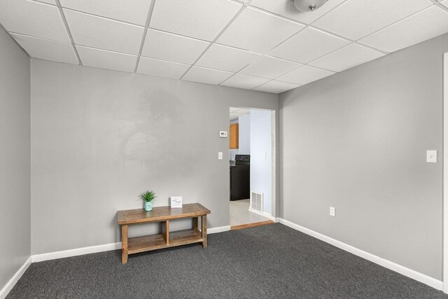37 Thurston Ave Unit 37, Northbridge, MA 01588 - empty room with a paneled ceiling, carpet flooring, and baseboards