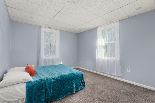 37 Thurston Ave Unit 37, Northbridge, MA 01588 - bedroom with carpet floors, multiple windows, baseboards, and a paneled ceiling
