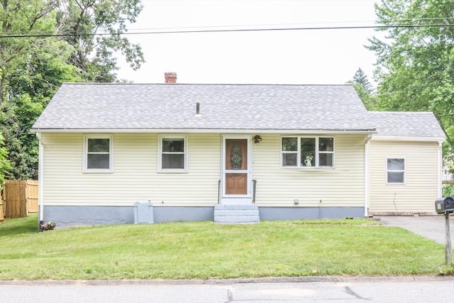 109 Bacon Rd, Springfield, MA 01119 - view of front of home featuring entry steps, roof with shingles, and a chimney
