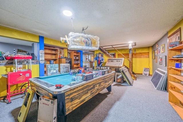 159 School St, Granby, MA 01033 - playroom featuring carpet floors and a textured ceiling