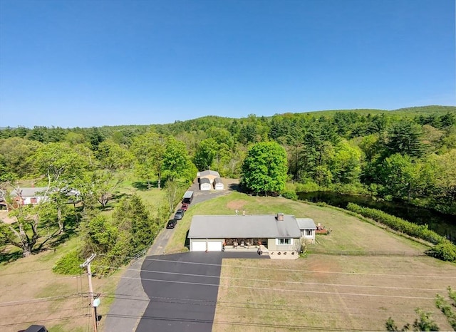 159 School St, Granby, MA 01033 - aerial view of property and surrounding area featuring a forest