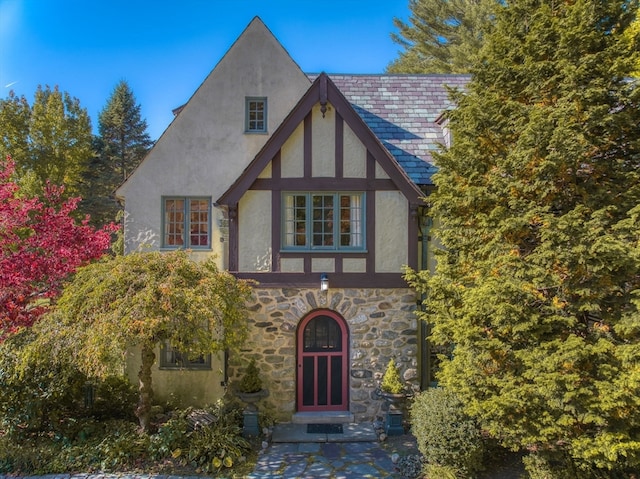 view of tudor-style house