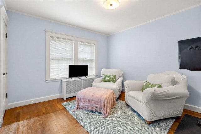 9 Palmer Rd, Marblehead, MA 01945 - sitting room with hardwood / wood-style floors, baseboards, and crown molding