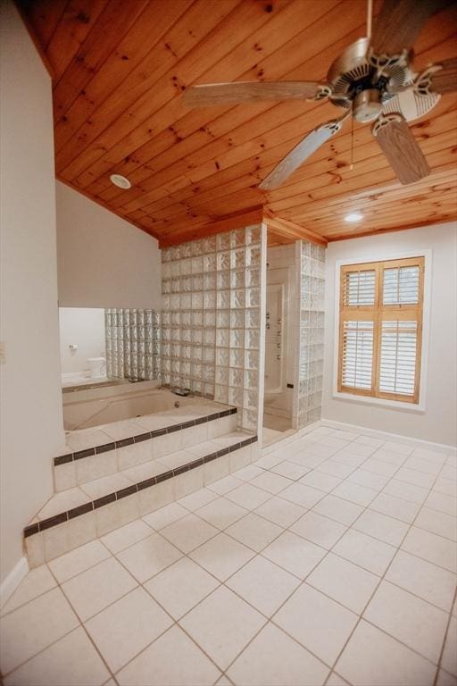251 Butterworth Rd, Barre, MA 01005 - bonus room with wooden ceiling, ceiling fan, vaulted ceiling, and tile patterned floors