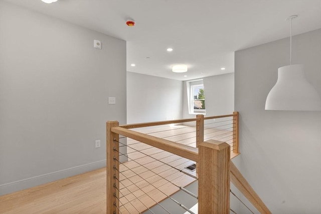 88 Maverick St Unit 3, Boston, MA 02128 - hallway featuring an upstairs landing, recessed lighting, and light wood-type flooring