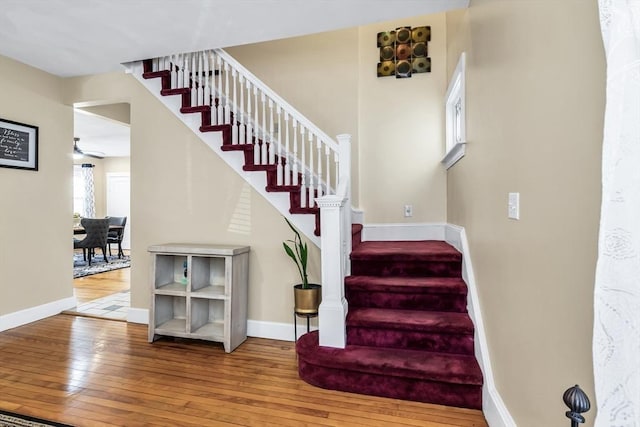 16 Pacific St, Lynn, MA 01902 - stairs featuring hardwood / wood-style floors and baseboards