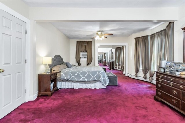 16 Pacific St, Lynn, MA 01902 - bedroom featuring carpet, ceiling fan, and a baseboard heating unit