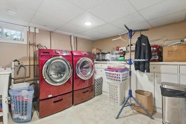 544 Main St, Stoneham, MA 02180 - washroom with washer and clothes dryer and tile patterned floors