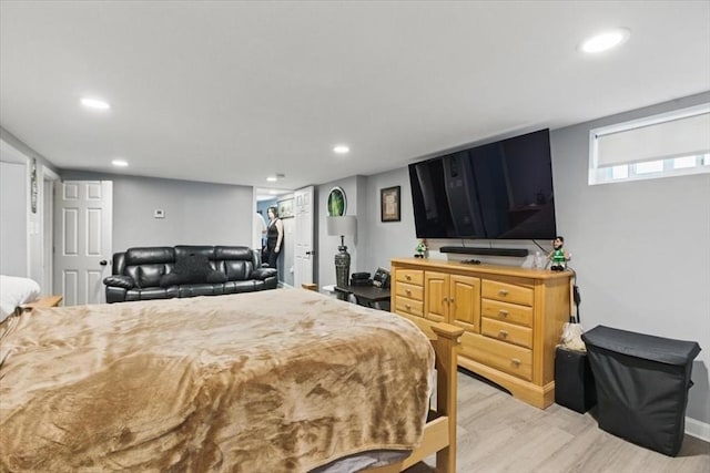 544 Main St, Stoneham, MA 02180 - bedroom featuring light wood-style flooring, recessed lighting, and baseboards