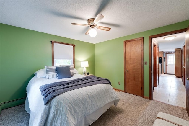 143 Elizabeth, Westfield, MA 01085 - bedroom featuring light colored carpet, ceiling fan, and a textured ceiling