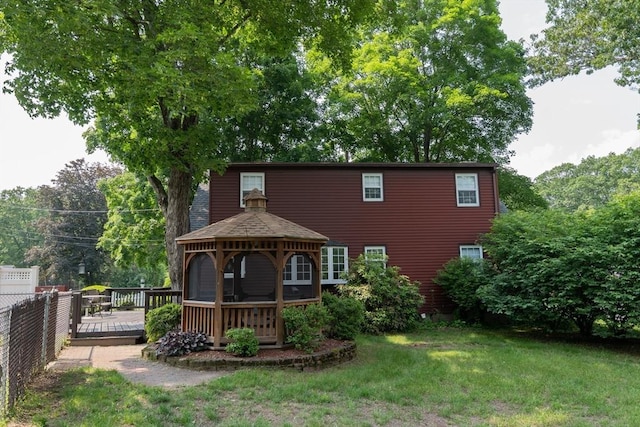 143 Elizabeth, Westfield, MA 01085 - back of house with a gazebo and a wooden deck