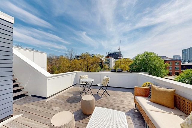 deck with a view of city