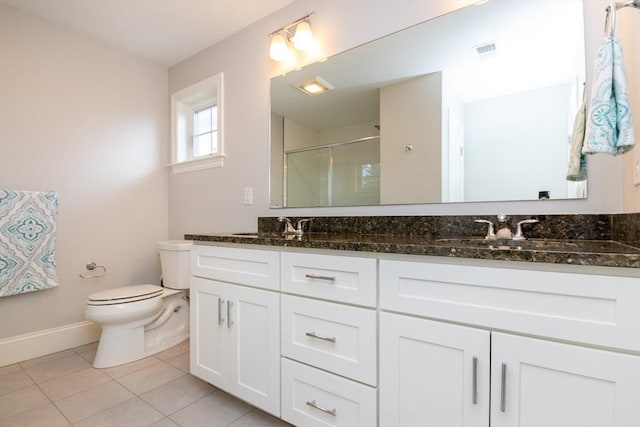 50 Brookview Rd Unit 50, Franklin, MA 02038 - bathroom with double vanity, a stall shower, and tile patterned floors