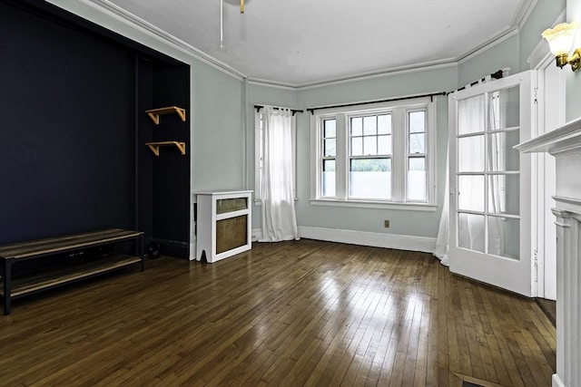 108 Washington St Unit 3, Boston, MA 02135 - unfurnished living room featuring hardwood / wood-style flooring, ornamental molding, and baseboards