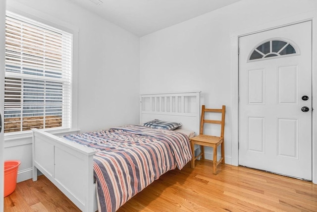 bedroom featuring light hardwood / wood-style floors