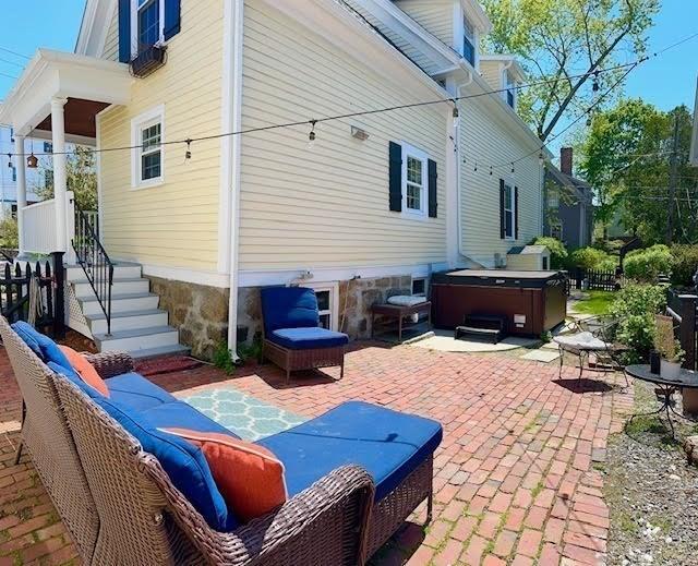 60 King St, Swampscott, MA 01907 - view of patio featuring a hot tub and cooling unit