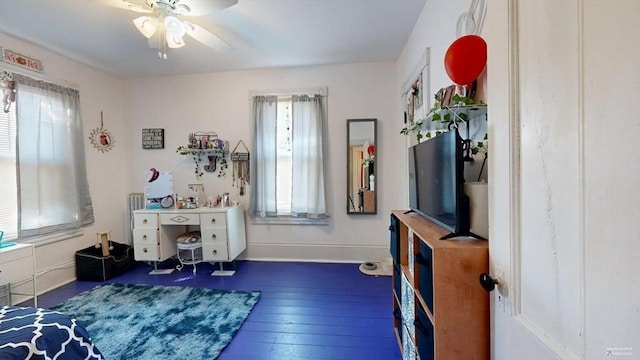 48 Summer St, Adams, MA 01220 - office area featuring ceiling fan and hardwood / wood-style floors