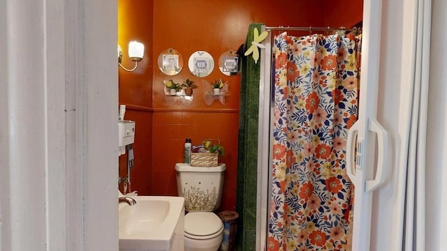 48 Summer St, Adams, MA 01220 - full bath featuring curtained shower and tile walls