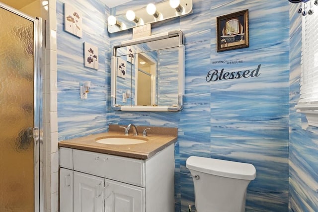 26 Hemlock Ter, Randolph, MA 02368 - full bathroom with vanity, toilet, a shower stall, and tile walls