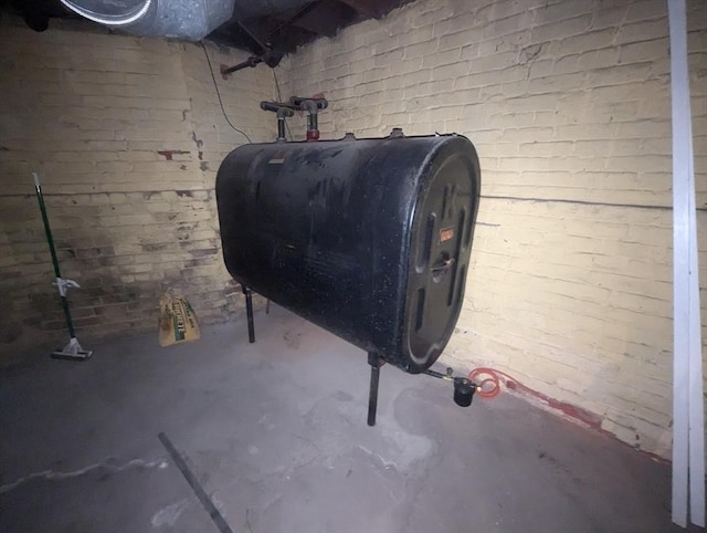 unfinished basement with heating fuel