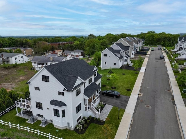 aerial perspective of suburban area
