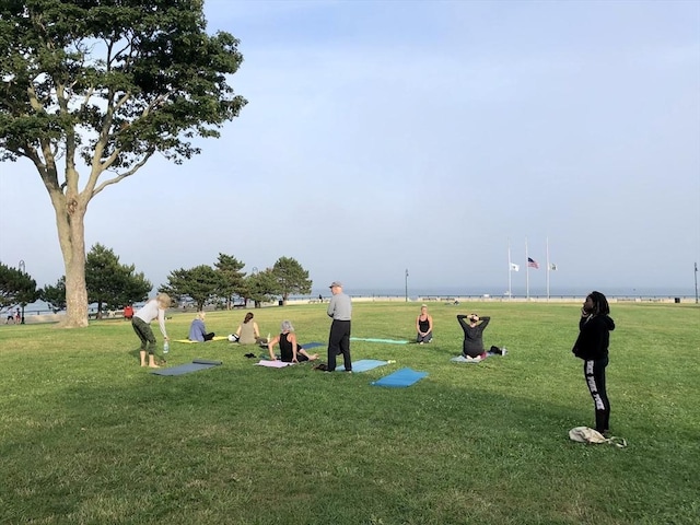 view of home's community featuring a lawn
