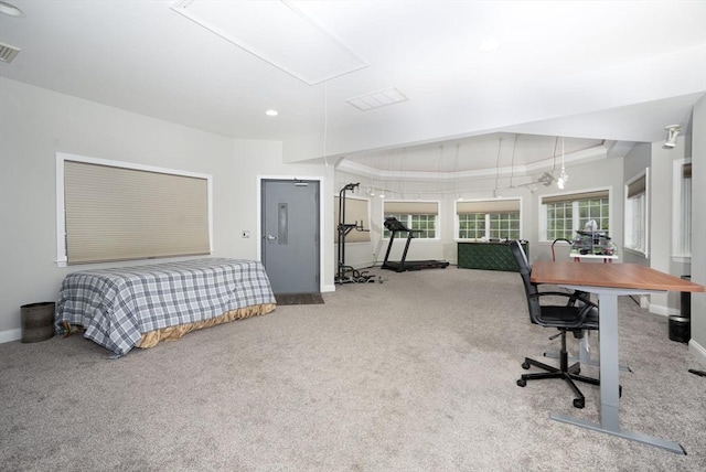 20 Albee Dr, Braintree, MA 02184 - carpeted bedroom featuring baseboards, attic access, and recessed lighting
