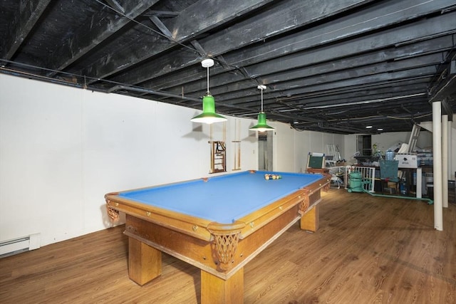 20 Albee Dr, Braintree, MA 02184 - recreation room featuring billiards table, wood finished floors, and a baseboard radiator