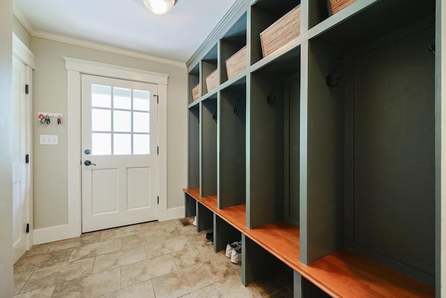 5 Baxter St, Westborough, MA 01581 - mudroom with crown molding and baseboards
