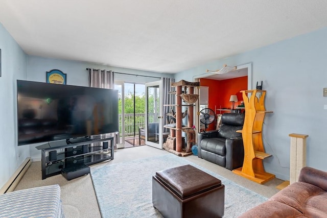 23 Randolph Pl Unit 301, Northampton, MA 01060 - living area featuring carpet floors and baseboard heating